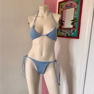 Light Blue Triangle Bikini Swimsuit